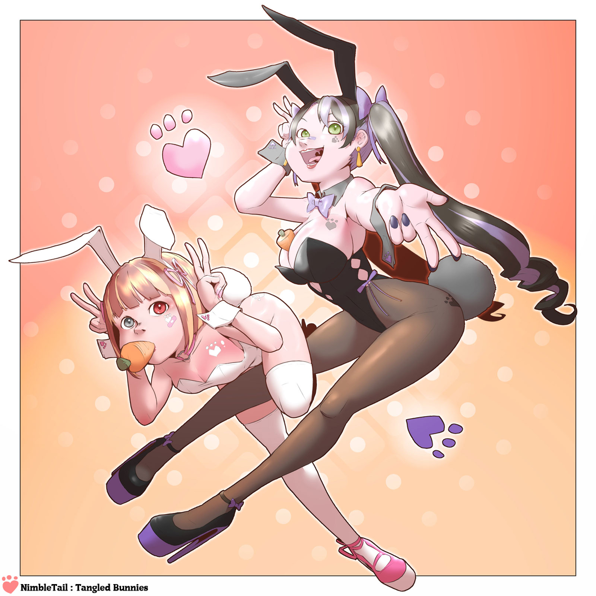 This is a pixiv picture whose title is Tangled Bunnies.
