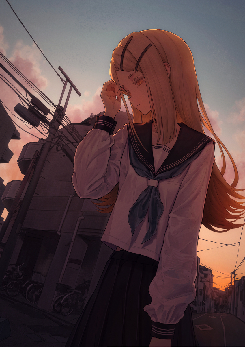 This is a pixiv picture whose title is 归途中.