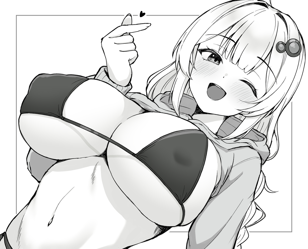 This is a pixiv picture whose title is Xで見かけた謎パーカービキニ.