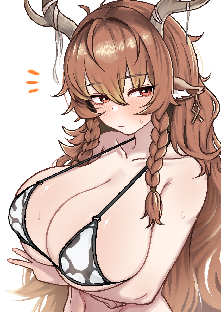 This is a pixiv picture whose title is 젖소 왕디.