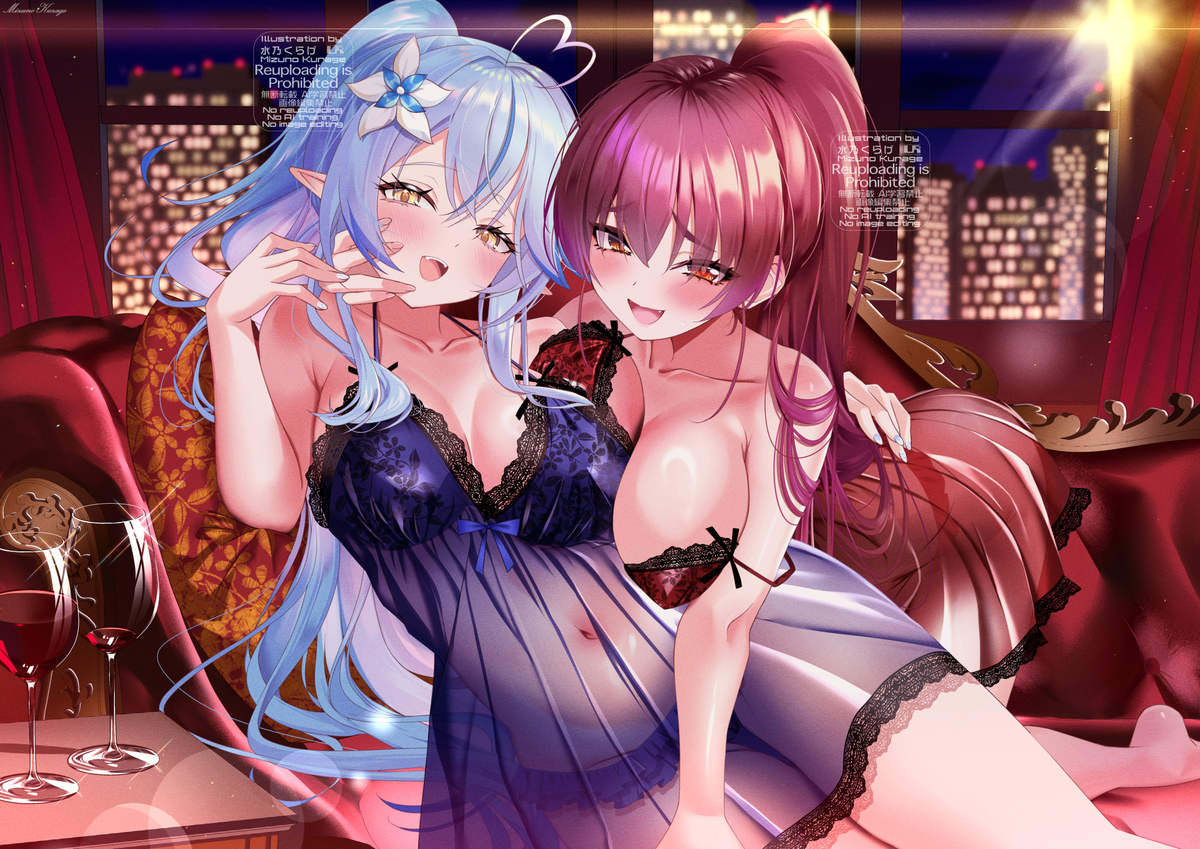 This is a pixiv picture whose title is ナイトパーティーマリラミ！.