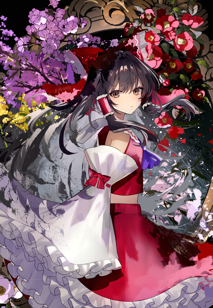 This is a pixiv picture whose title is 霊夢.