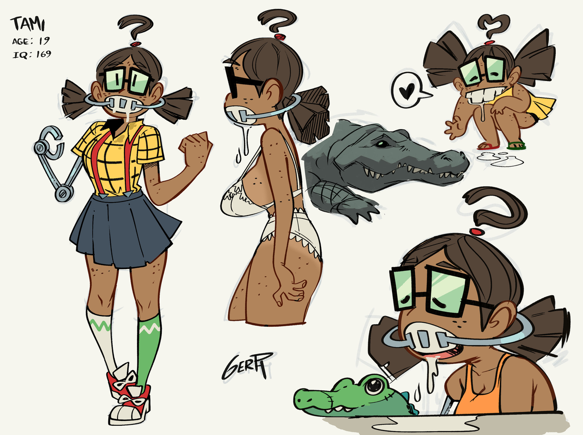 This is a pixiv picture whose title is Tami the Nerd.