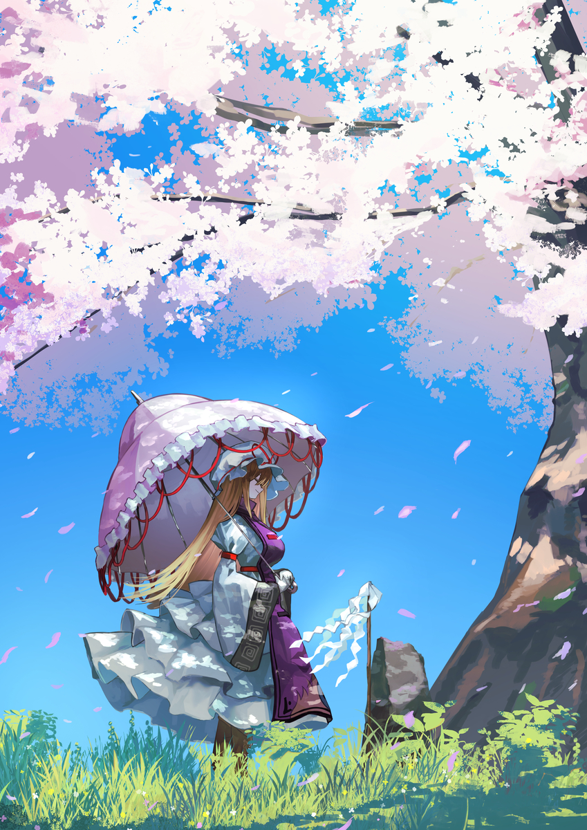 This is a pixiv picture whose title is 桜が散る前に.