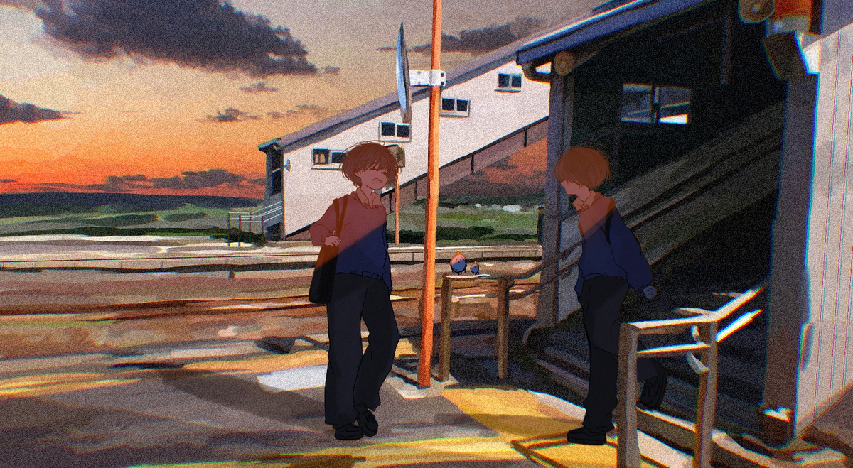This is a pixiv picture whose title is 夏の逃避行.
