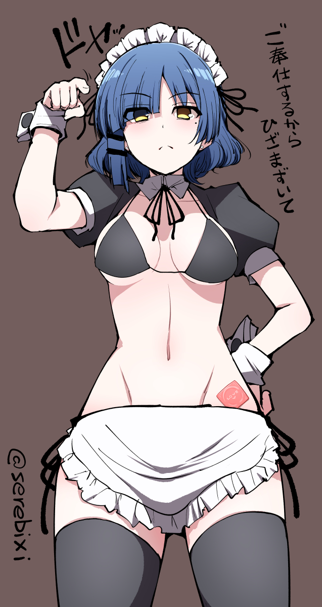 This is a pixiv picture whose title is メイドビキニ・山田リョウ.