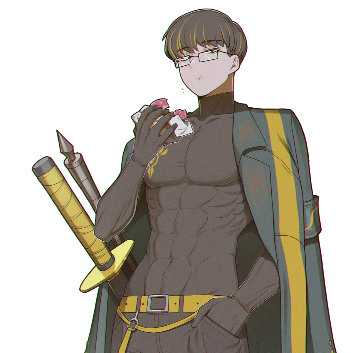This is a pixiv picture whose title is 돼지작살.