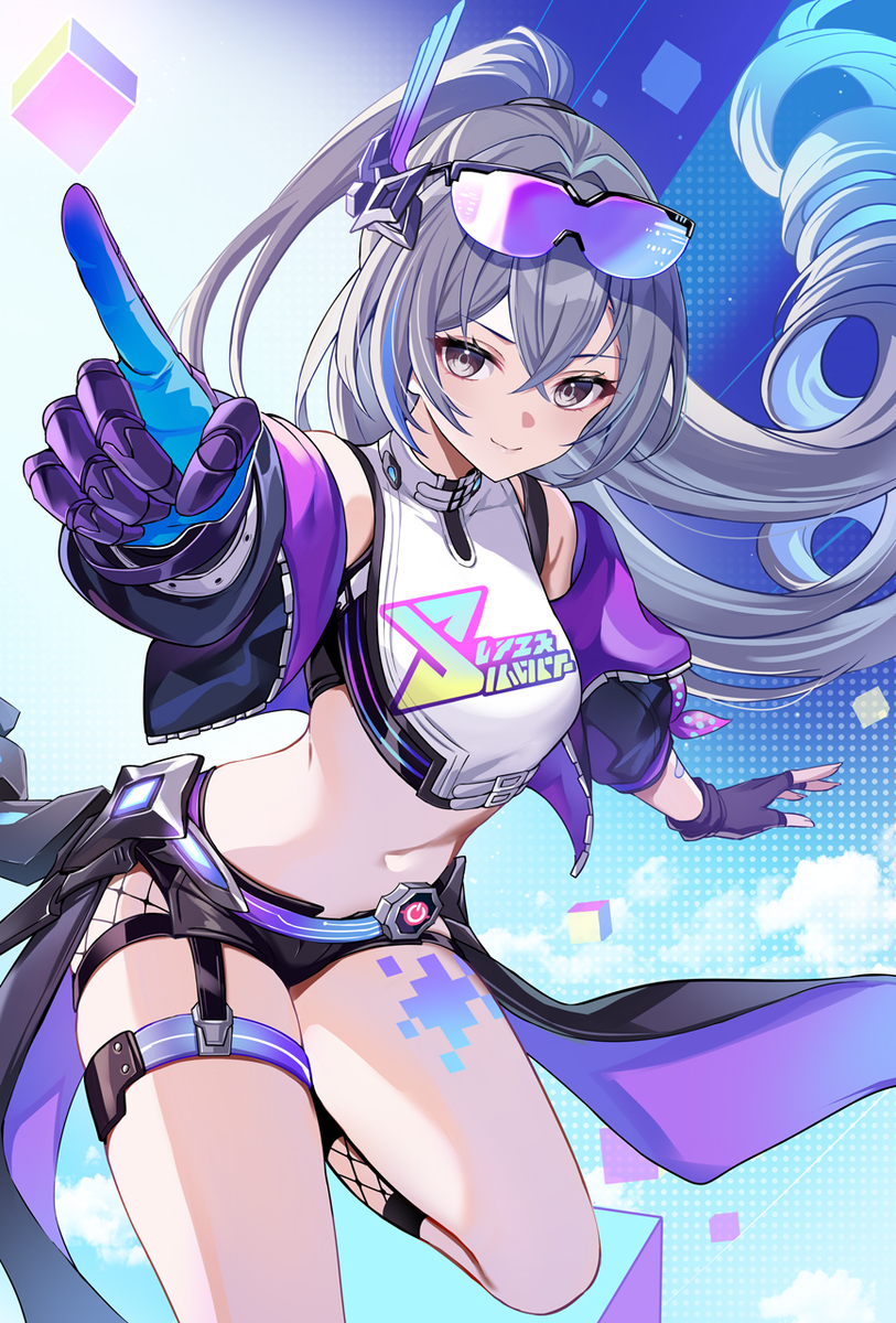 This is a pixiv picture whose title is 銀狼LV.999.