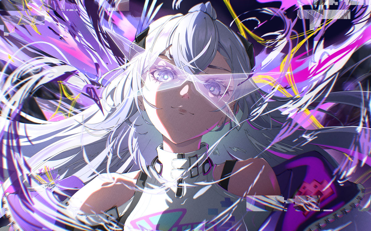 This is a pixiv picture whose title is 銀狼LV.999//Silver Wolf LV.999.