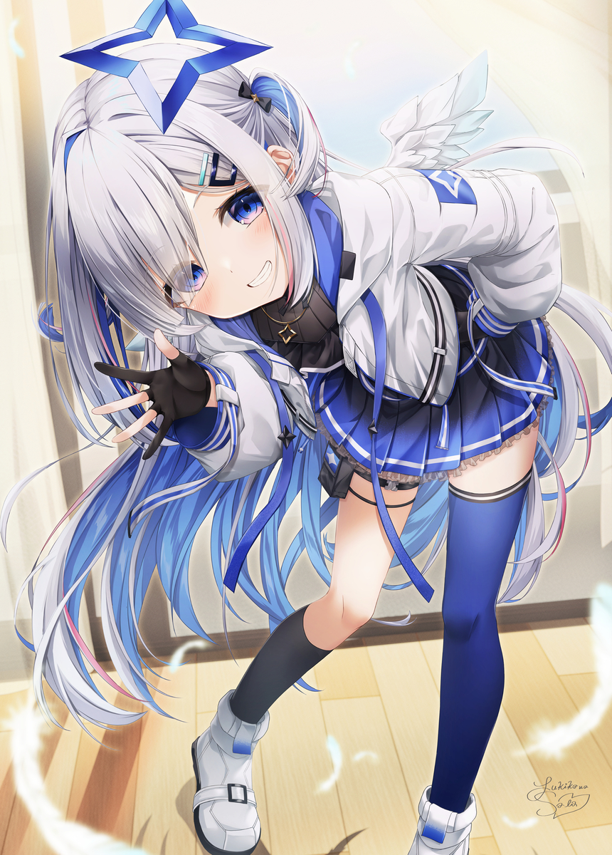 This is a pixiv picture whose title is 「へい！ お祝いされに来ちゃった」　かなたそ誕生日おめでとう！.
