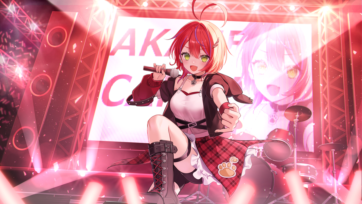 This is a pixiv picture whose title is 茜音カンナ様ファンミーティングイラスト.