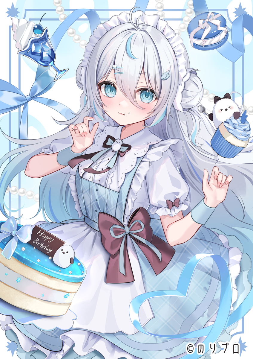 This is a pixiv picture whose title is 雪ノ精くもち様お誕生日グッズイラスト.