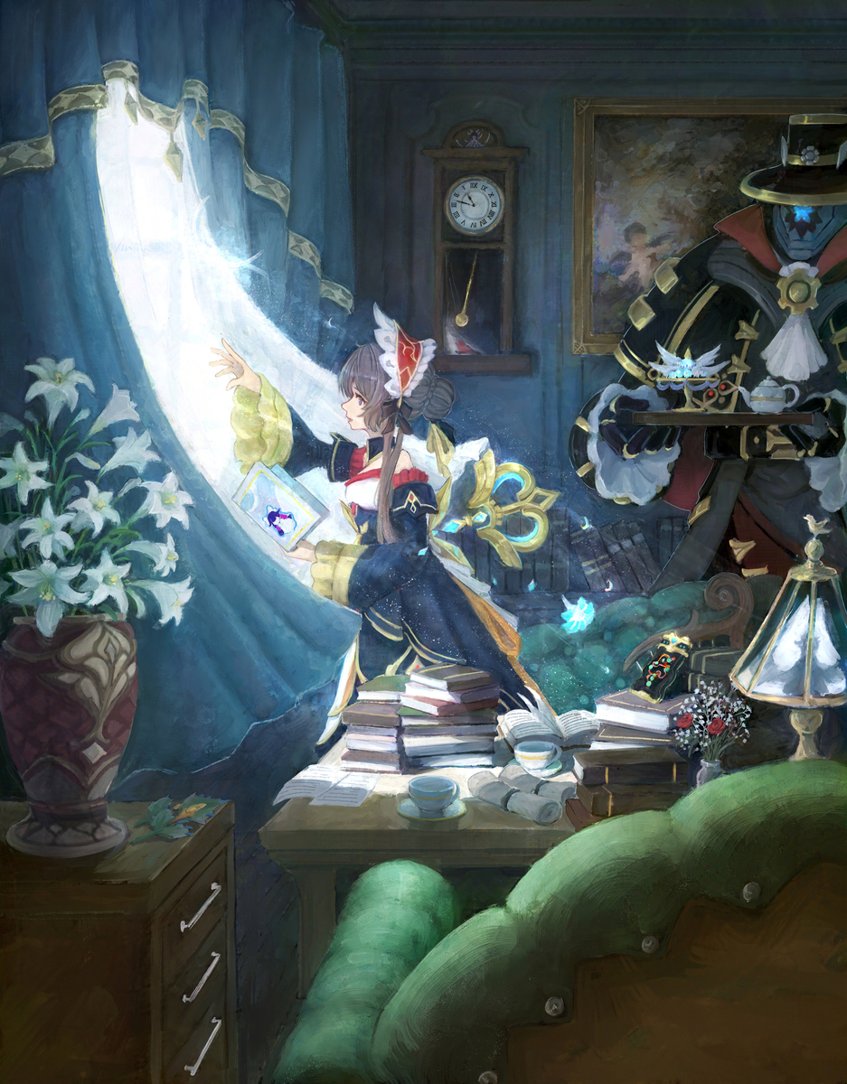 This is a pixiv picture whose title is 月に捧ぐ.