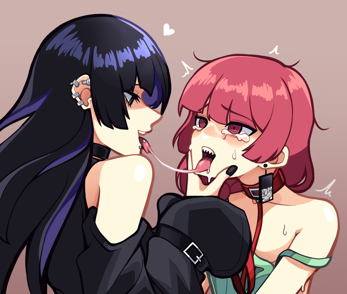 This is a pixiv picture whose title is 'violently kisses you'.