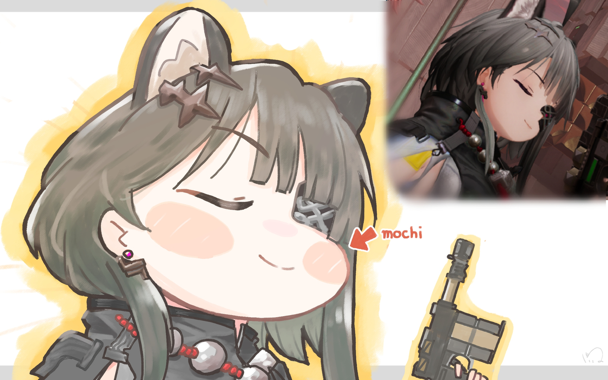This is a pixiv picture whose title is モチ….