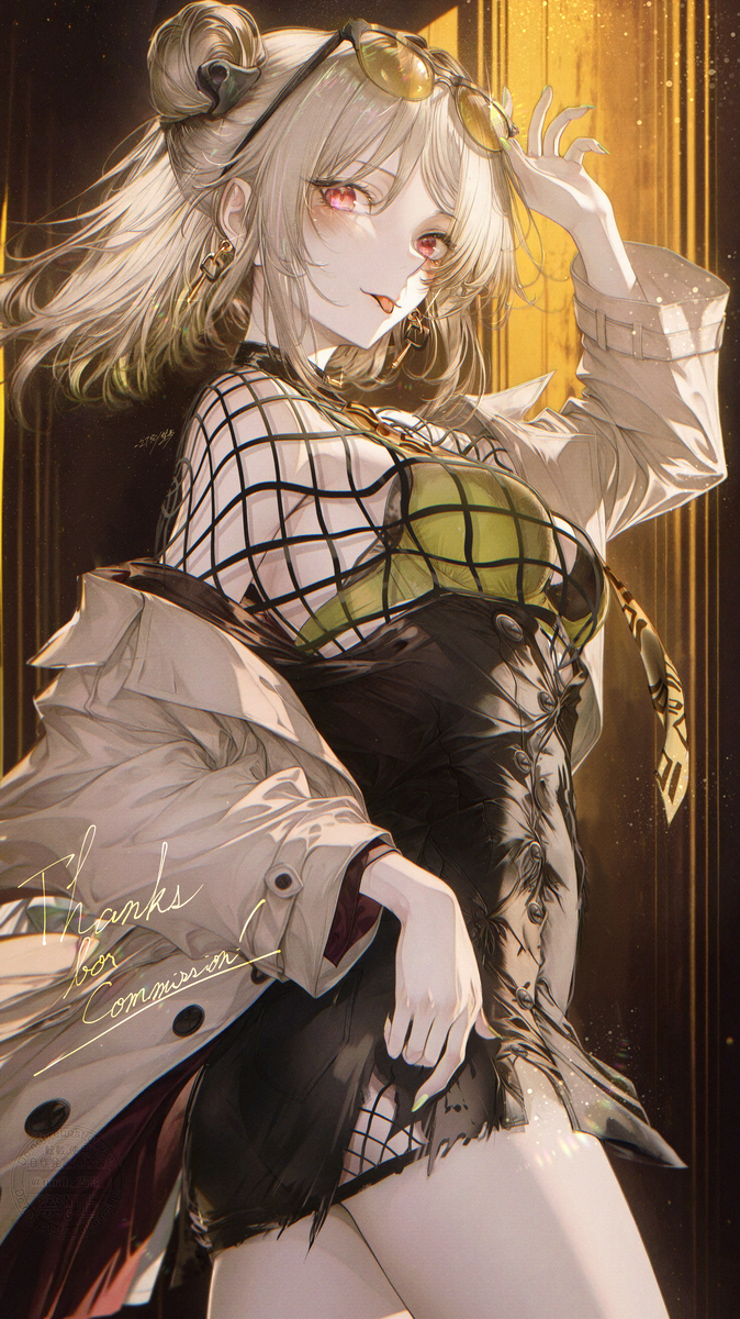 This is a pixiv picture whose title is P90.