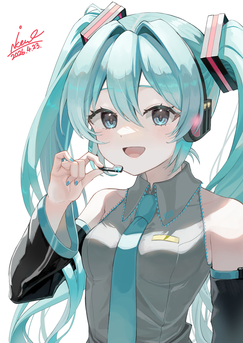 This is a pixiv picture whose title is 初音ミク成長記録.