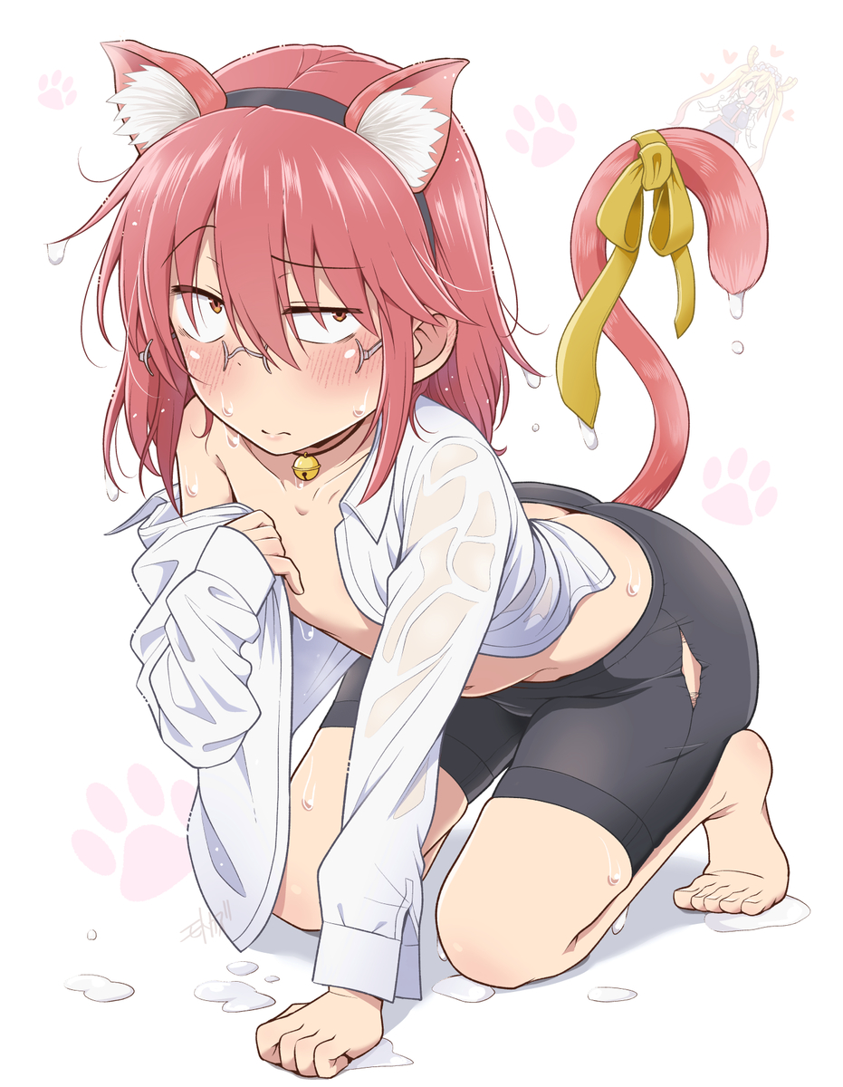 This is a pixiv picture whose title is 猫コス小林さん.