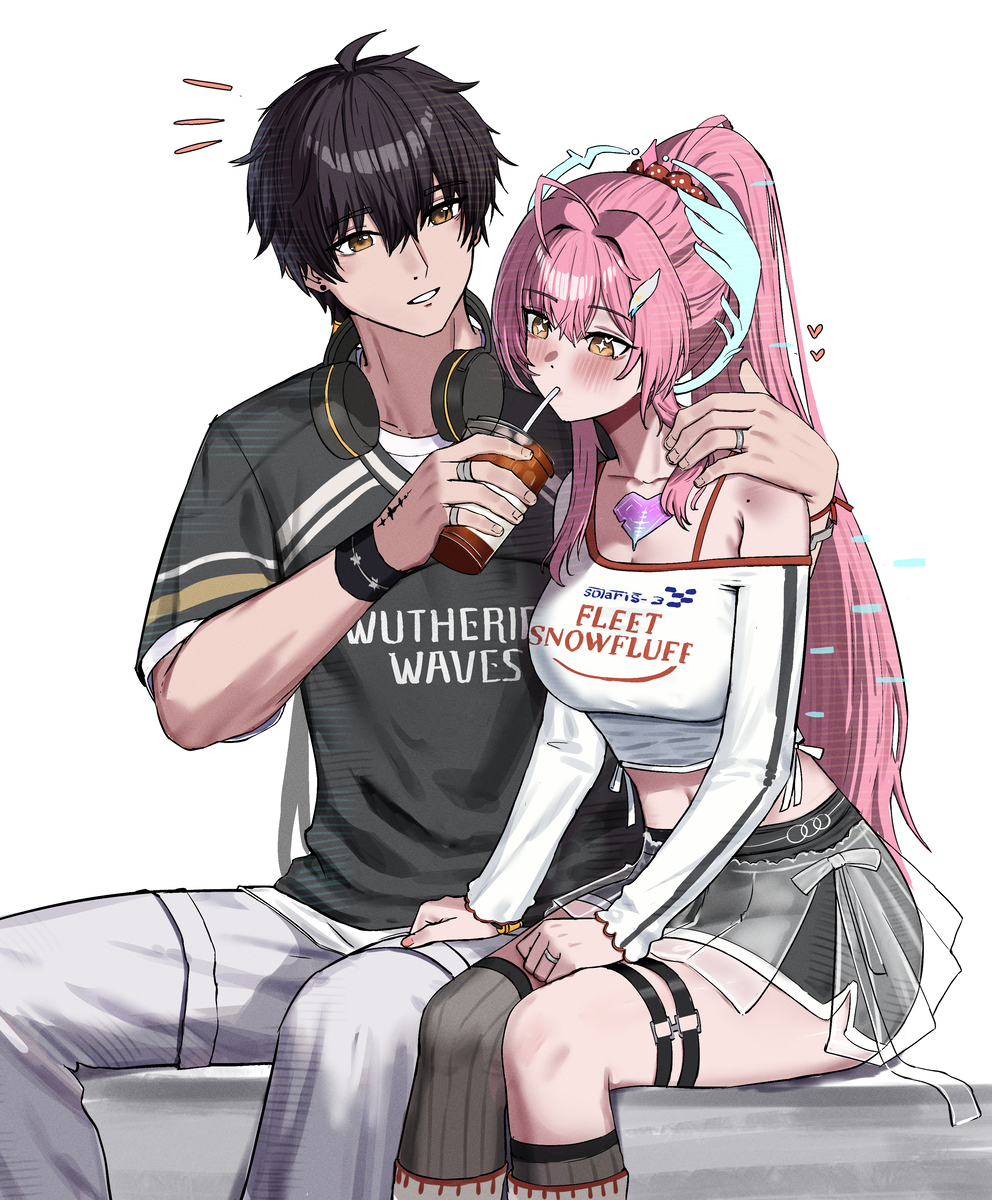 This is a pixiv picture whose title is Rover X Aemeath.