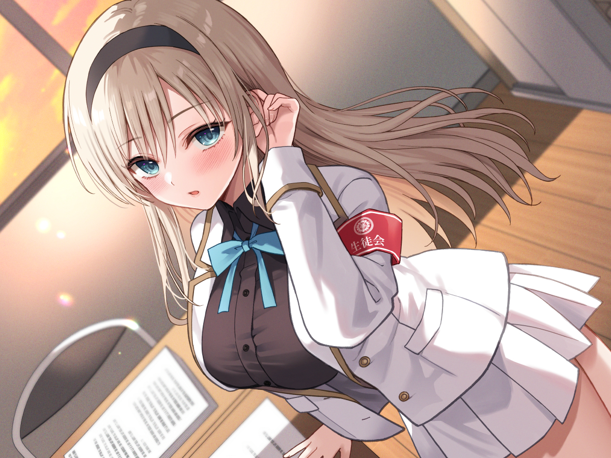 This is a pixiv picture whose title is 真面目な生徒会長に罰ゲームで告白したら、めちゃくちゃ可愛かった.