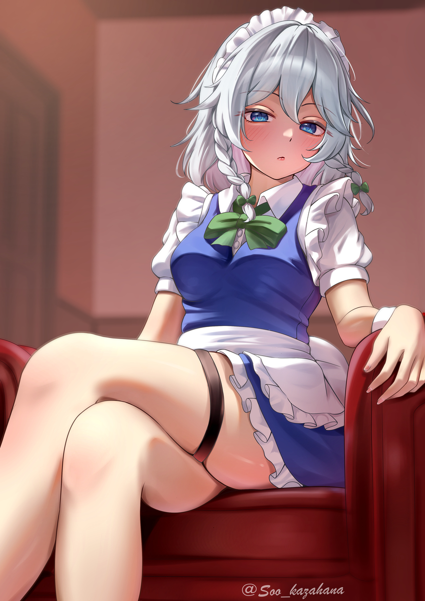 This is a pixiv picture whose title is 咲夜.
