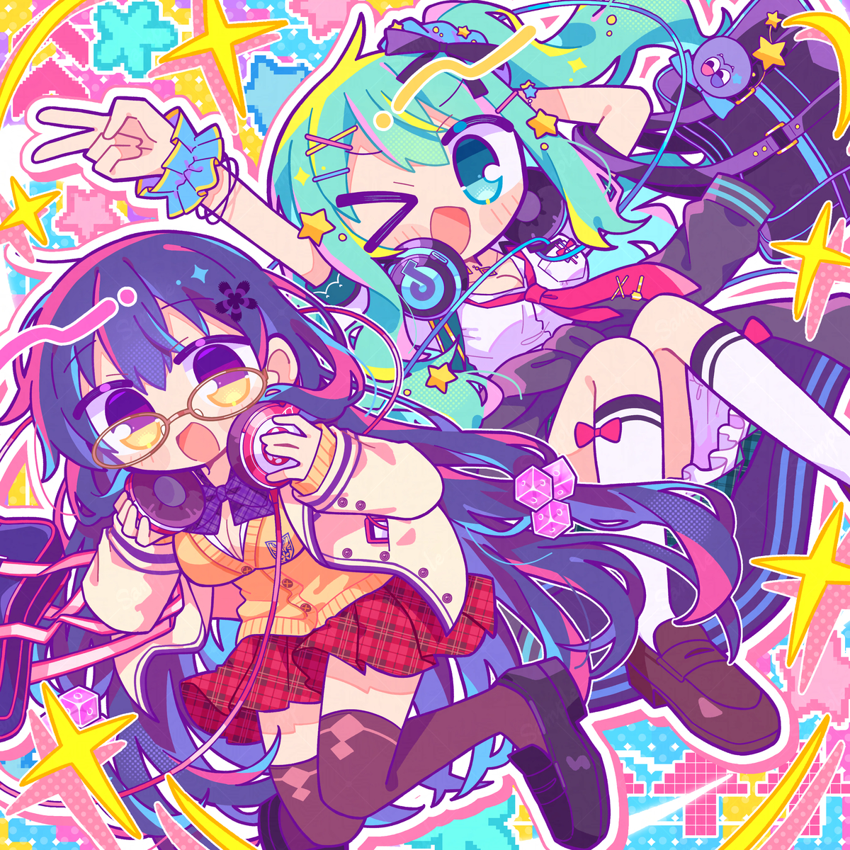 This is a pixiv picture whose title is 🎧.