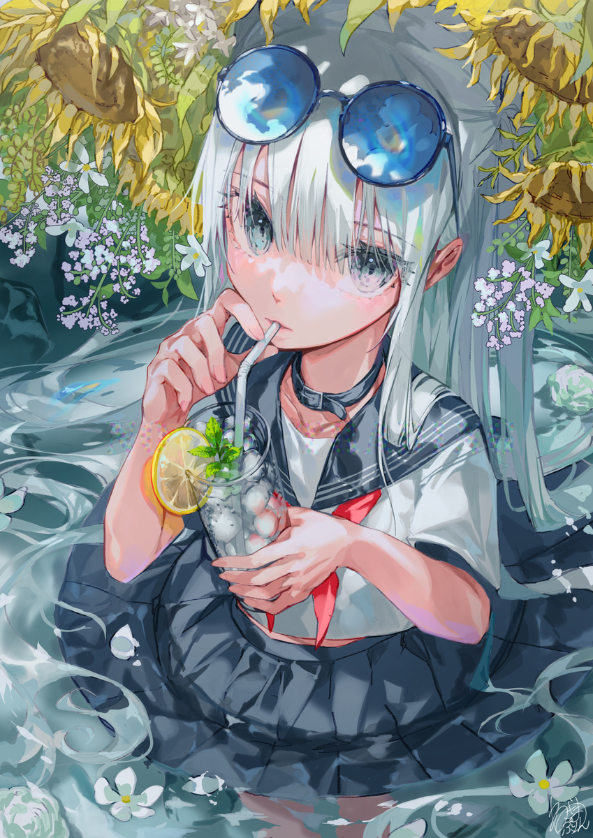 This is a pixiv picture whose title is 水分補給.