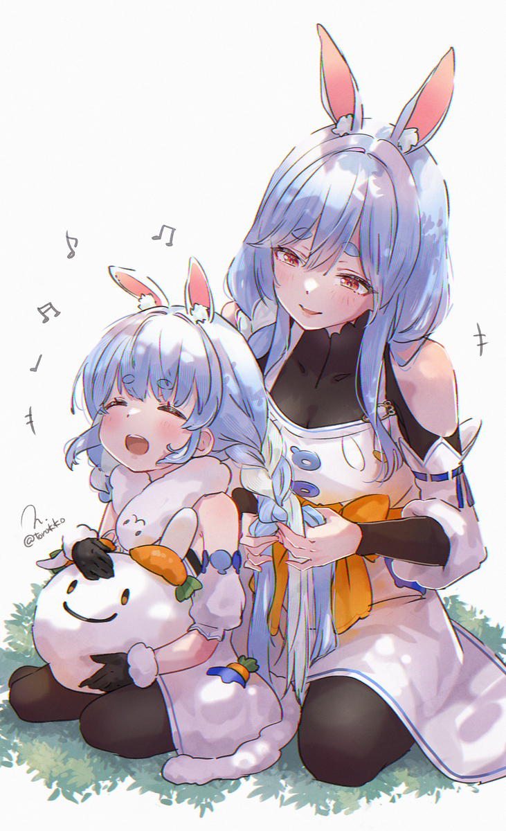 This is a pixiv picture whose title is ぺこらマミーと子ぺこら.