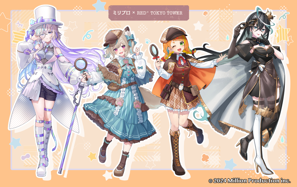 This is a pixiv picture whose title is ミリプロ×RED° TOKYO TOWER.