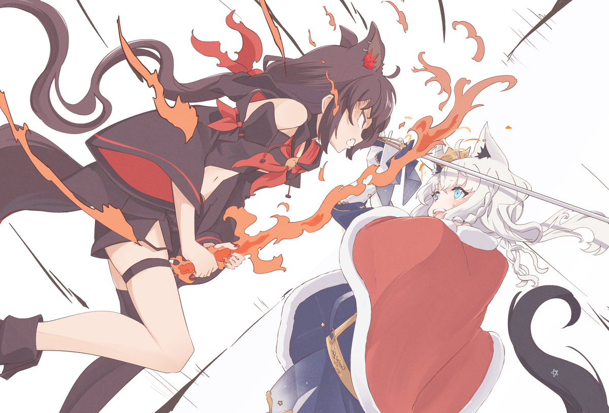 This is a pixiv picture whose title is 黒ちゃん！？.