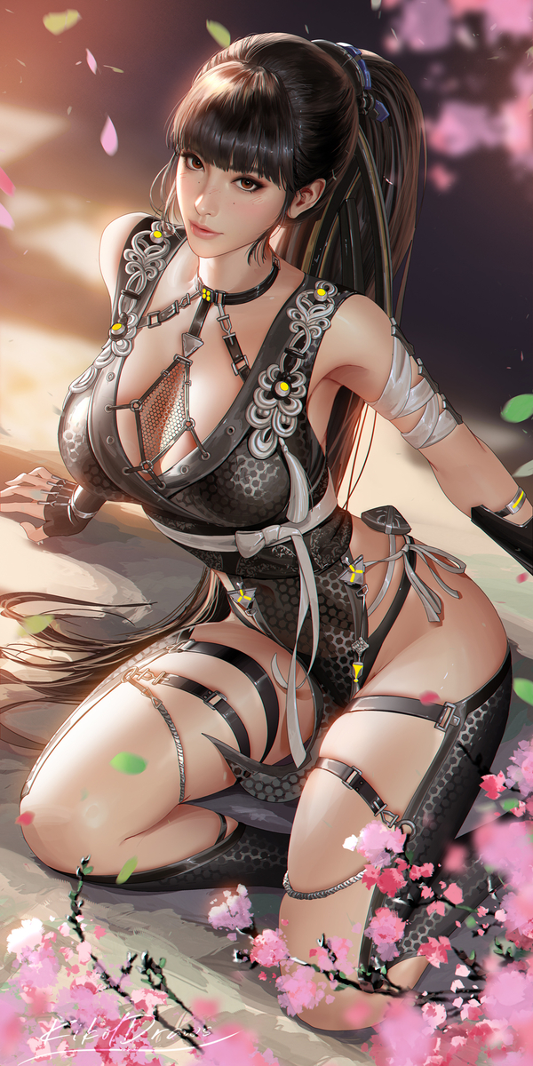 This is a pixiv picture whose title is EVE Black Kunoichi.
