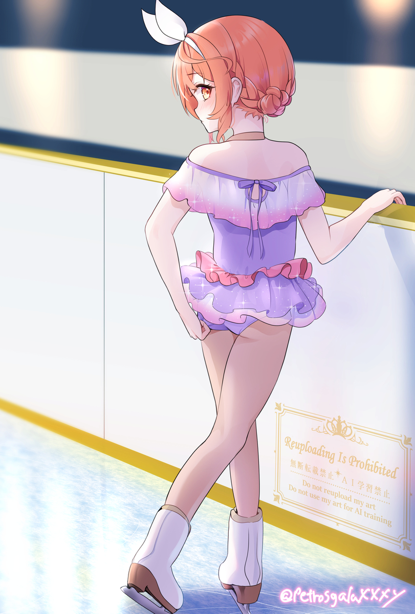 This is a pixiv picture whose title is フィギュアスケート男の娘.