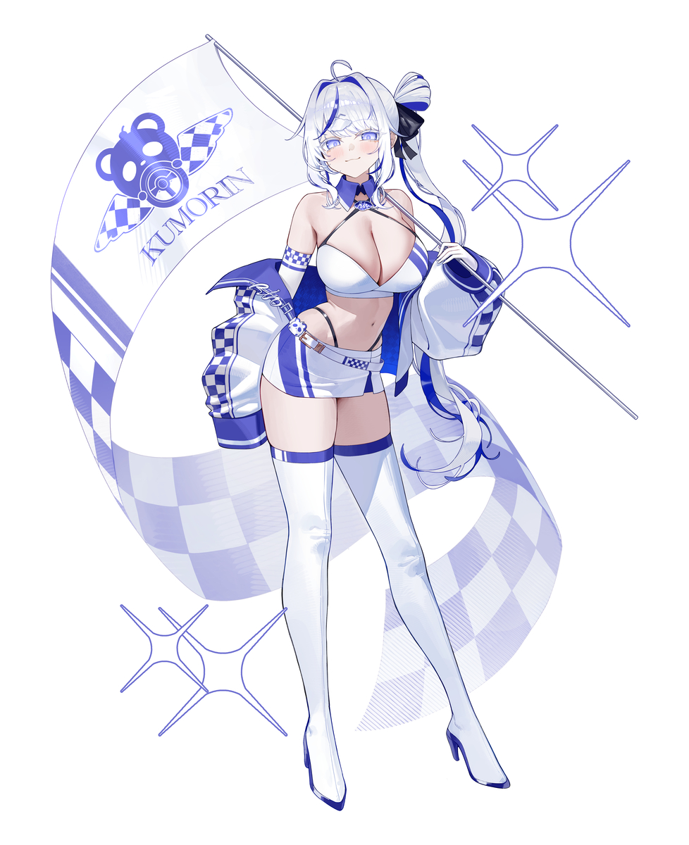 This is a pixiv picture whose title is レースクイーン 青雲凛.