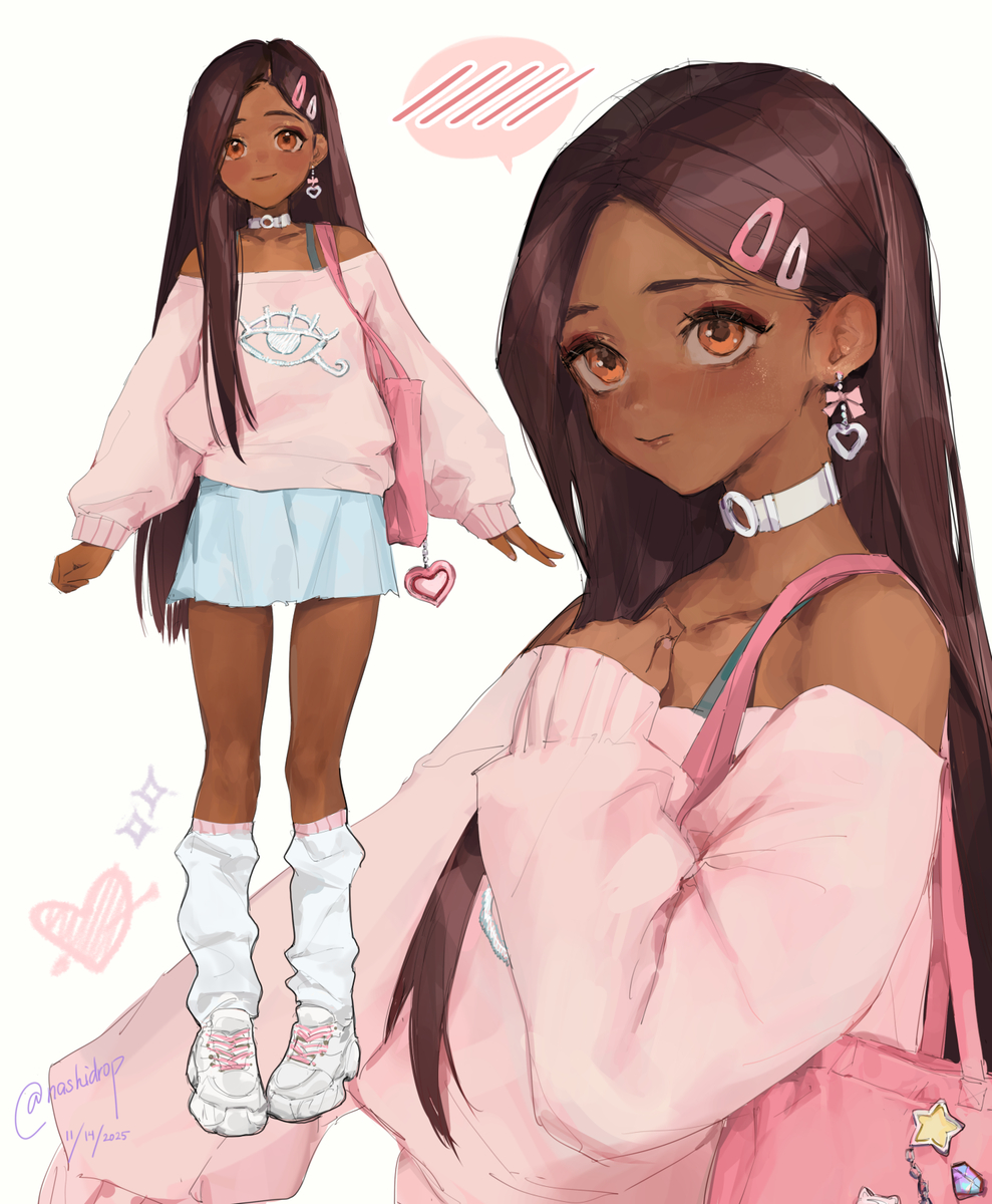 This is a pixiv picture whose title is (✿◠‿◠)🤍💗💕.