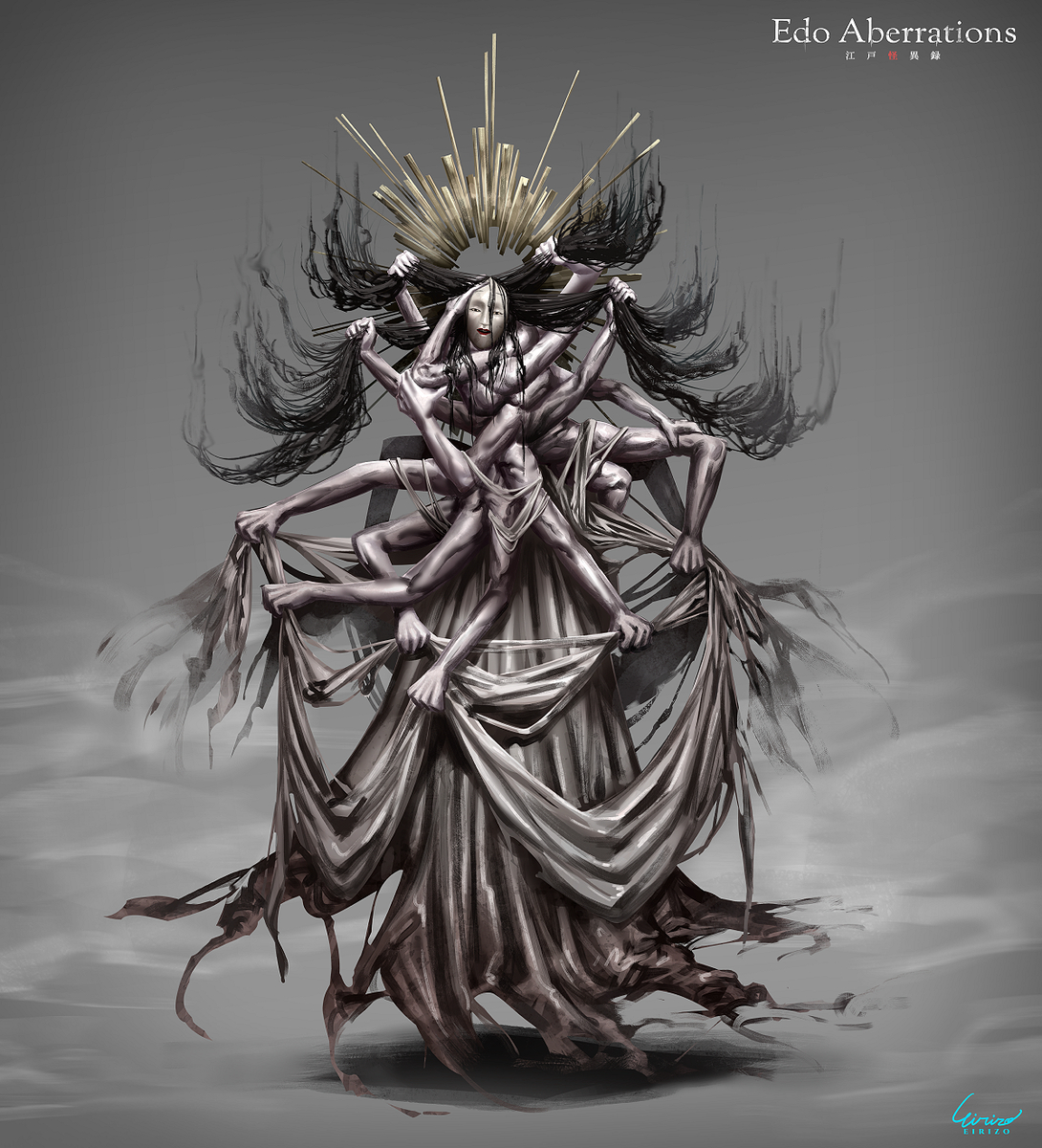 This is a pixiv picture whose title is 帳の増女の加筆.