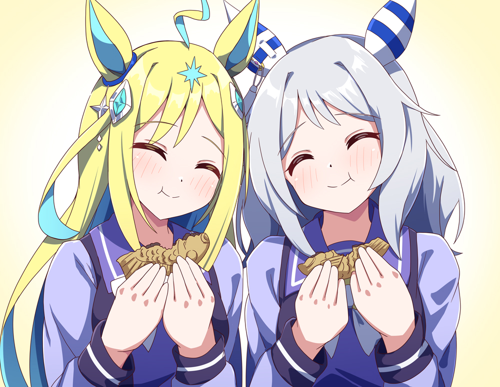 This is a pixiv picture whose title is ユニミラはんぶんこ.