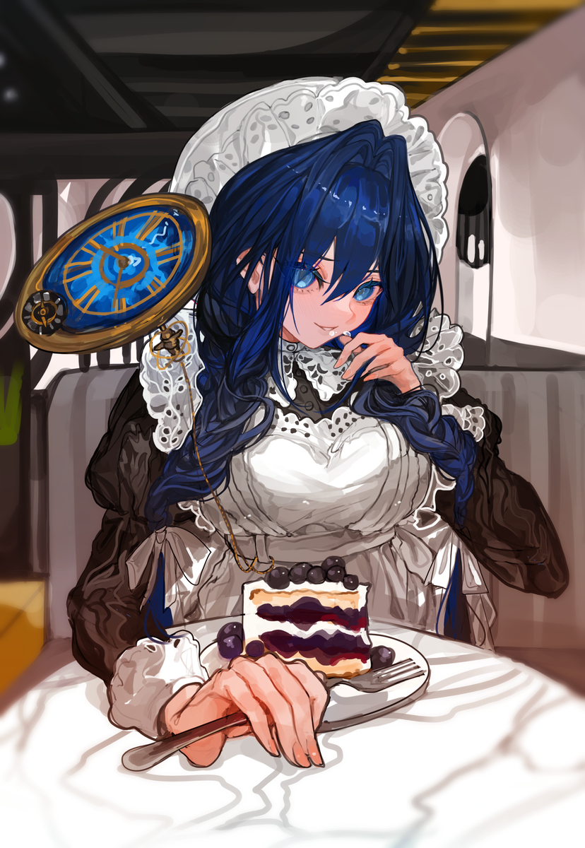 This is a pixiv picture whose title is 🍰💙.