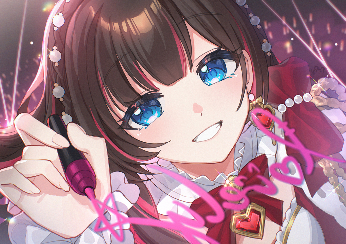 This is a pixiv picture whose title is カメラへサイン！.