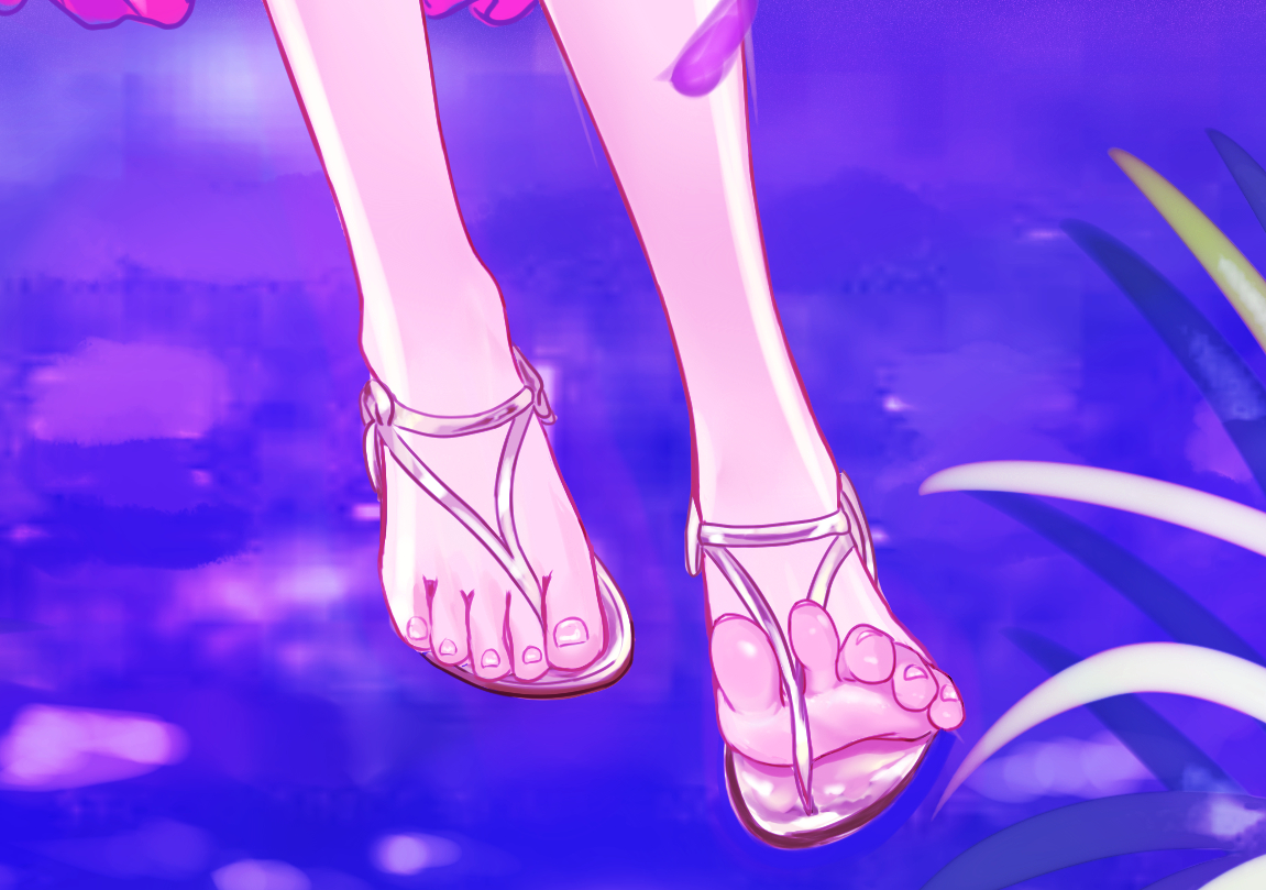 This is a pixiv picture whose title is 脚的动态画法.