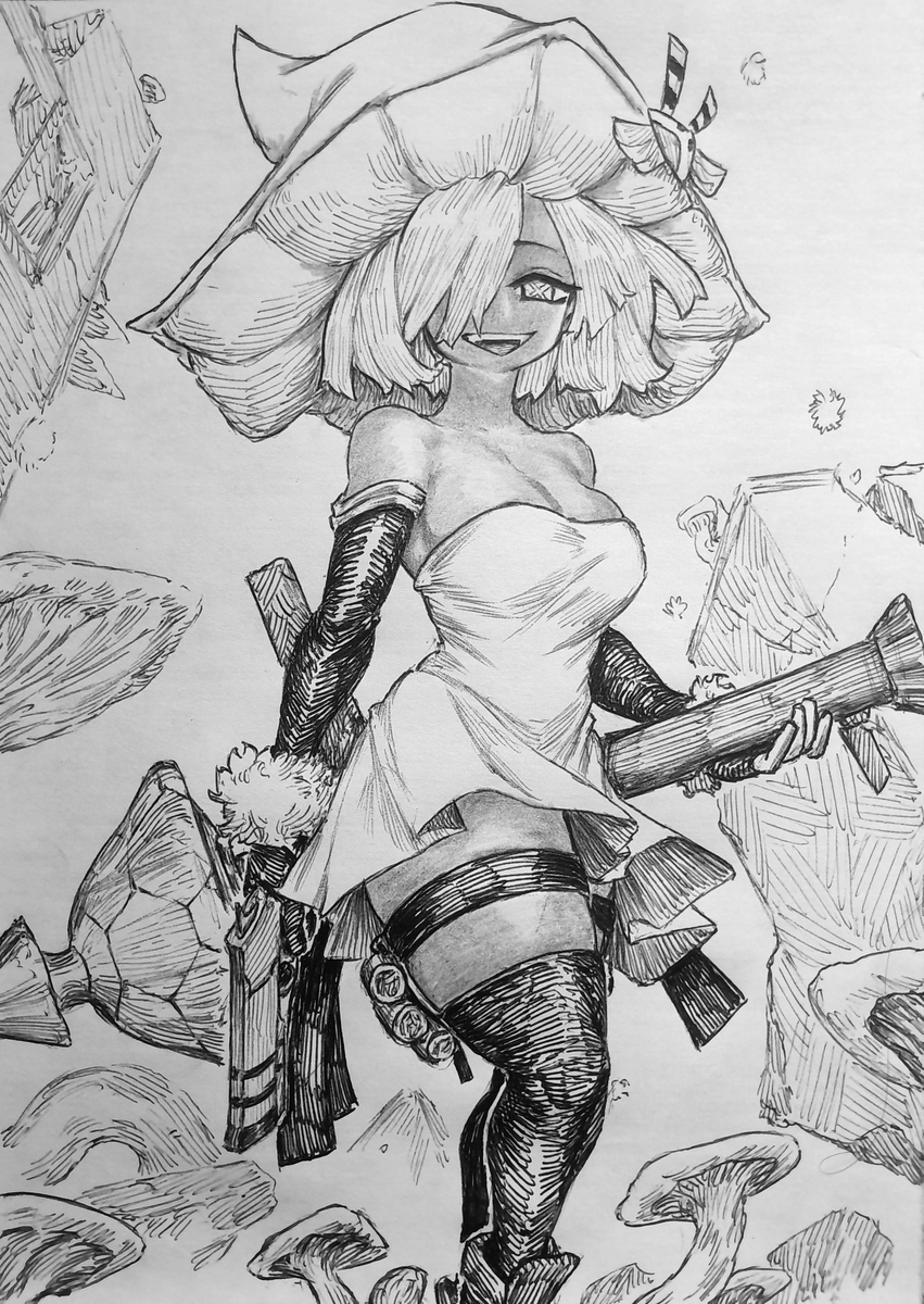 This is a pixiv picture whose title is Mushroom Cannon.
