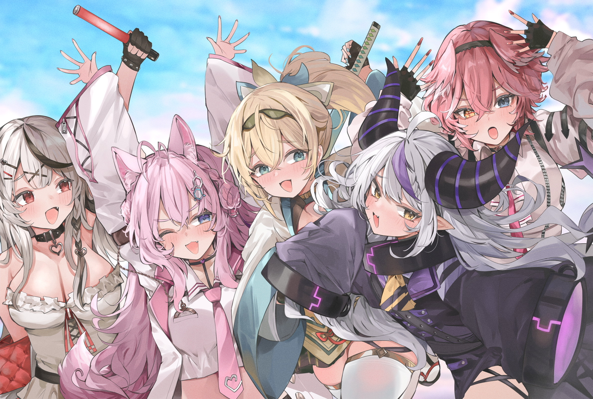 This is a pixiv picture whose title is 秘密結社holoXは5人だよ.