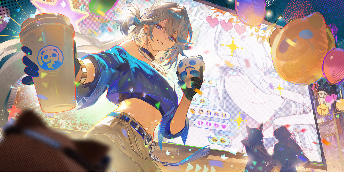 This is a pixiv picture whose title is 绘制了爻光特调·二相乐园citywalk！！.