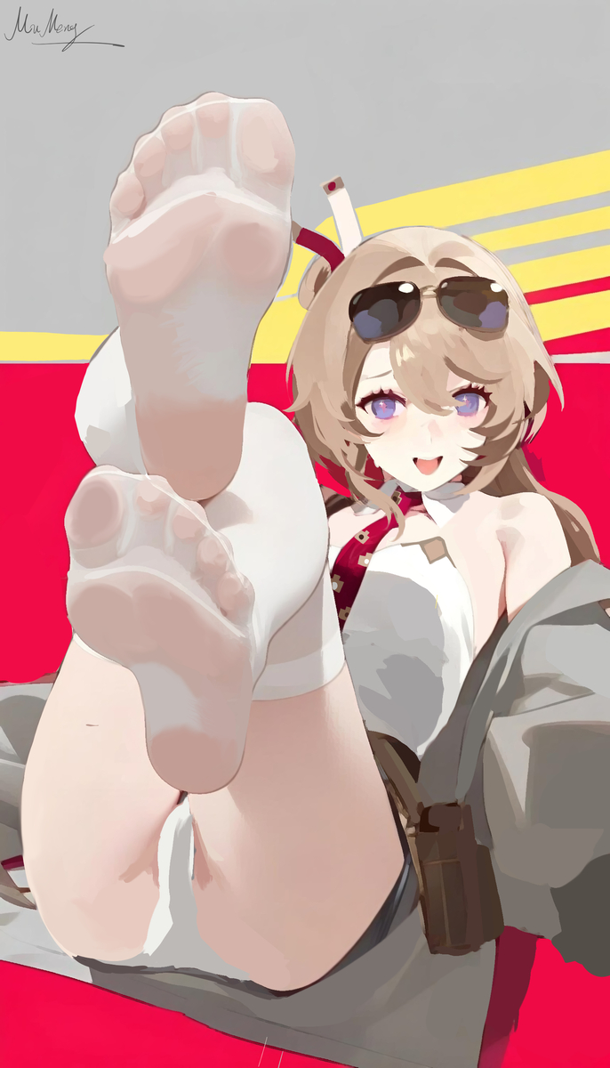 This is a pixiv picture whose title is 小记者的忍痒挑战.