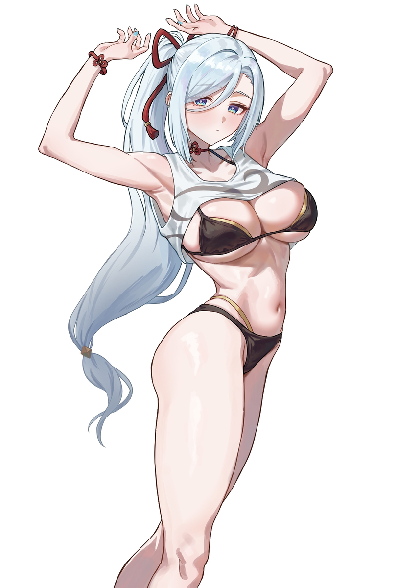 This is a pixiv picture whose title is 申鶴.