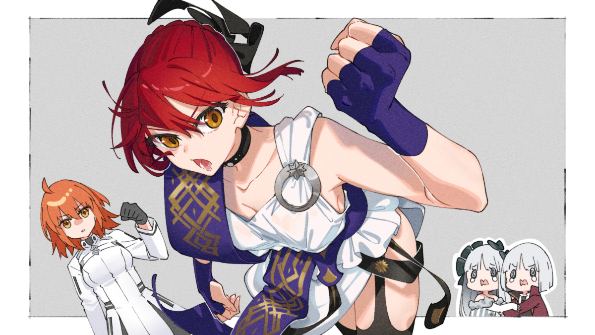 This is a pixiv picture whose title is 👊.