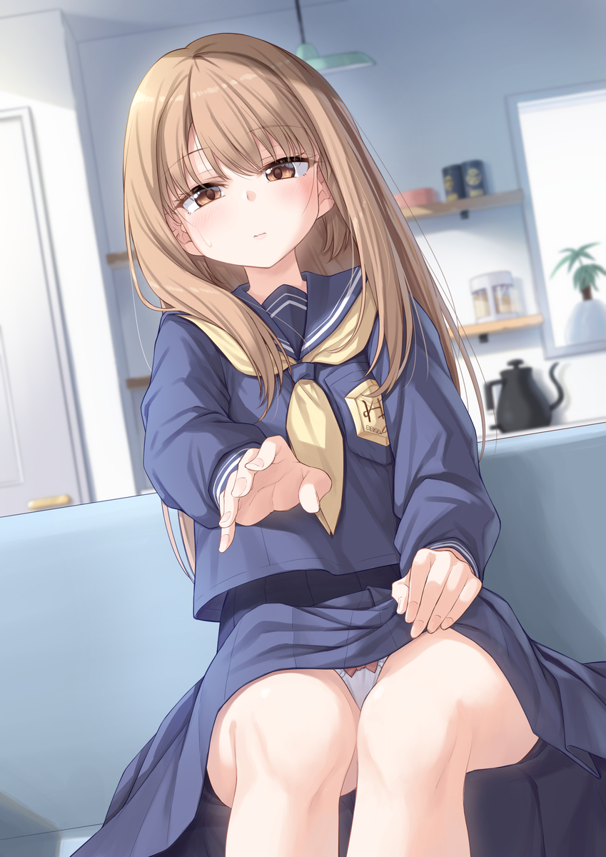 This is a pixiv picture whose title is 「膝枕してほしいって言われても……」.