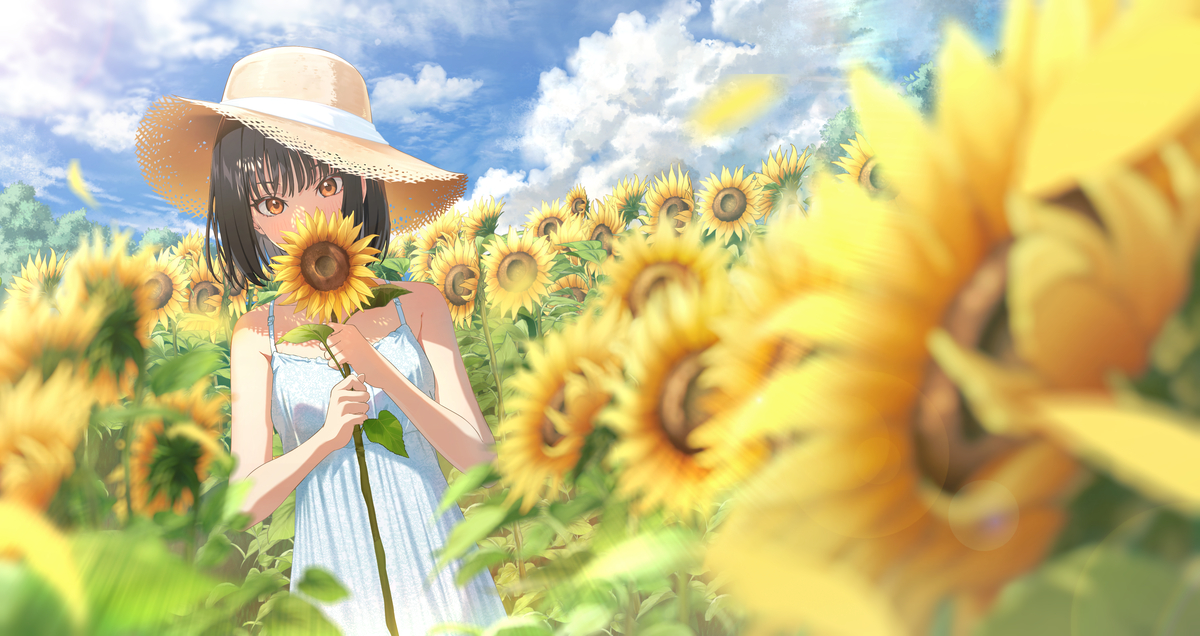 This is a pixiv picture whose title is ひまわり.