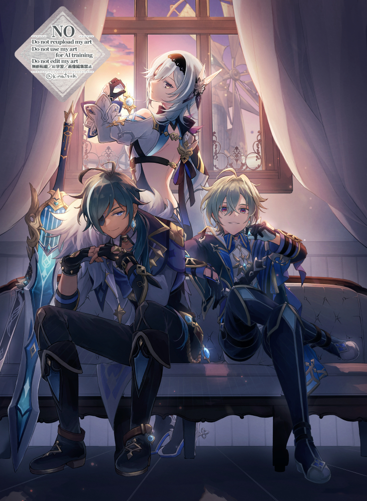 This is a pixiv picture whose title is 西風騎士団（氷）.