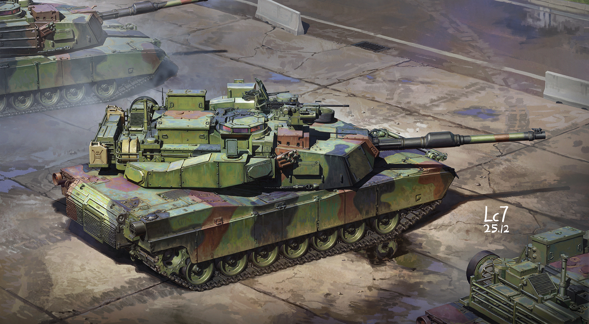 This is a pixiv picture whose title is BOX ART: M1A2 SEP V2 w/APS 艾布拉姆斯.