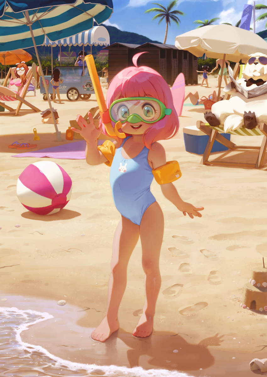 This is a pixiv picture whose title is Anya's Beach Day.
